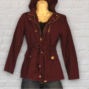 𝅺: : C’ESTTOI Cinch Waist Jacket Coat with Hoodie : :